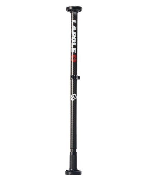 Black LaPole ski pole on a light gray background